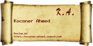 Kocsner Ahmed névjegykártya